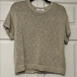 Gold shimmer Loft short sleeve sweater Medium